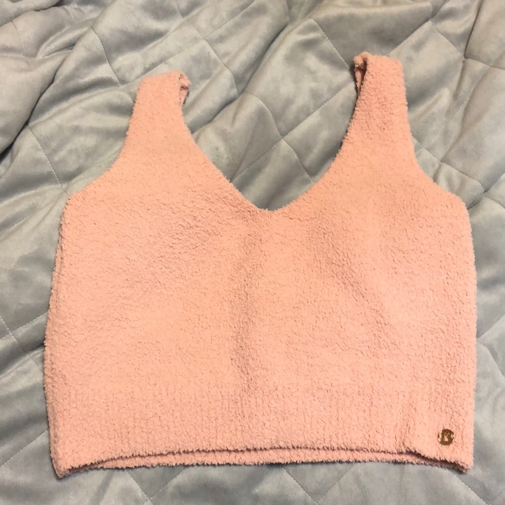 BuffBunny Pink Fuzzy Tank Crop Top